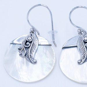 Mother of Pearl in Silver Earrings